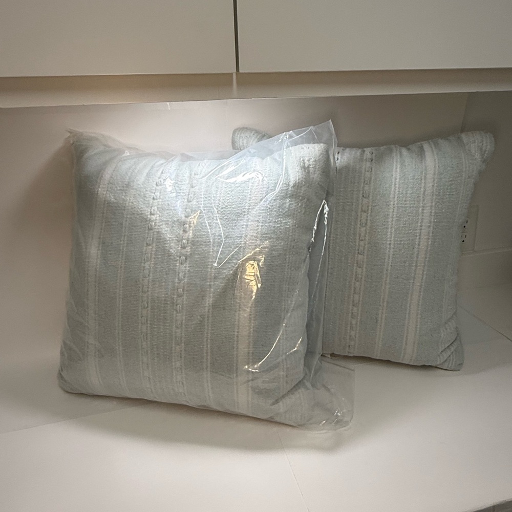 Pottery Barn X Airstream Collaboration Throw Pillow  - Light Blue NWT